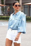 namcoverse Denim Button Down Top