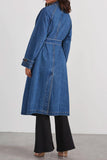 namcoverse Double-breasted Strappy Denim Trench Coat