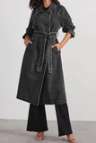 namcoverse Double-breasted Strappy Denim Trench Coat