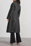 namcoverse Double-breasted Strappy Denim Trench Coat