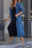 namcoverse Double-breasted Strappy Denim Trench Coat