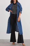 namcoverse Double-breasted Strappy Denim Trench Coat