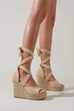 namcoverse Espadrille Platform Lace-Up Heel Sandals