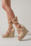 namcoverse Espadrille Platform Lace-Up Heel Sandals