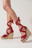 namcoverse Espadrille Platform Lace-Up Heel Sandals