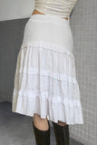 namcoverse Eyelet Strap A-Line Tiered Long Skirt