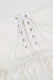 namcoverse Eyelet Strap A-Line Tiered Long Skirt