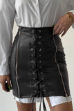 namcoverse Eyelet Strap Pack Hip Leather Skirt