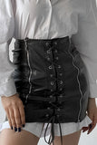 namcoverse Eyelet Strap Pack Hip Leather Skirt