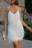 namcoverse Feather Sequin Tassel Cami Dress