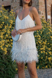 namcoverse Feather Sequin Tassel Cami Dress