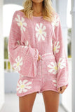 namcoverse Floral Embroidery Woolen Two-Piece Set