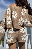 namcoverse Floral Embroidery Woolen Two-Piece Set