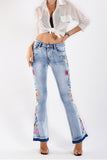 namcoverse Embroidery Flared Denim Pants