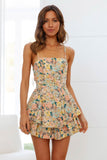 namcoverse Floral Print Backless Mini Dress