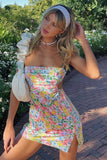 namcoverse Floral Print Cutout Split Cami Dress