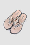 namcoverse Flower Rhinestone Flip Flop Flat Sandals