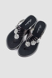 namcoverse Flower Rhinestone Flip Flop Flat Sandals