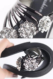 namcoverse Flower Rhinestone Flip Flop Flat Sandals