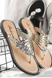 namcoverse Flower Rhinestone Flip Flop Flat Sandals