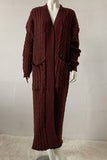 namcoverse Pocketed Cable Knit Long Cardigan