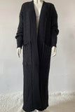 namcoverse Pocketed Cable Knit Long Cardigan