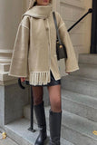 namcoverse Fringe Hem With Scarf Coat