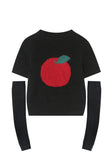 namcoverse Fruit Pattern Jacquard Sleevelet Sweater