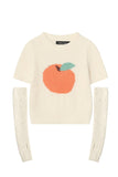 namcoverse Fruit Pattern Jacquard Sleevelet Sweater