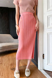 namcoverse Full Pleated Solid Side Slit Skirt