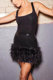 namcoverse Fuzzy Sequins Bodycon Mini Skirt