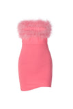 namcoverse Fuzzy Strapless Backless Dress