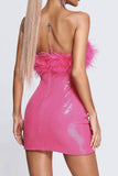 namcoverse Fuzzy Strapless Sequins Pack Hip Dress