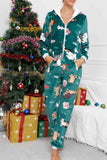 namcoverse Christmas Printed Hooded Loungewear Jumpsuit