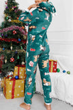 namcoverse Christmas Printed Hooded Loungewear Jumpsuit