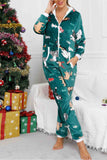 namcoverse Christmas Printed Hooded Loungewear Jumpsuit