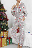 namcoverse Christmas Printed Hooded Loungewear Jumpsuit