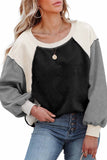 namcoverse Long Sleeve Patchwork Fleece Sweatshirt