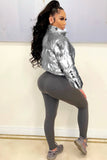 namcoverse Glitter Hot Stamping Crop Jacket
