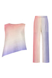 namcoverse Gradient Full Pleated Irregular Top & Wide Leg Pants