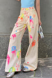 namcoverse Graffiti Print Wide Leg Long Pants