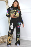 namcoverse Graffiti Printed Hoodie Pants Suits