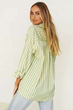 namcoverse Green Striped Long Sleeve Shirts