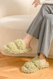 namcoverse Solid Color Open Toe Home Fuzzy Slippers