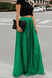 namcoverse Solid Color High Waist Pleated Maxi Skirt