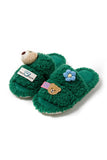 namcoverse Cute Bear Flower Slip-on Fuzzy Slippers