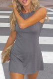 namcoverse Grey Crew Neck Pack Hip Tank Dress