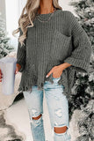 namcoverse Grey Distressed Loose Pullover Sweater