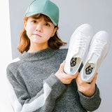 namcoverse namcoverse-White Woman Casual Shoes  Spring Autumn Female Canvas Shoes Thick Bottom Lace Up Ladies Flats Fashion High Quality Footwear