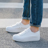 namcoverse namcoverse-White Woman Casual Shoes  Spring Autumn Female Canvas Shoes Thick Bottom Lace Up Ladies Flats Fashion High Quality Footwear